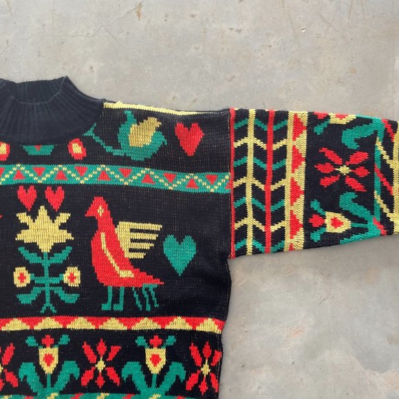 SOLD 1990s kitschy knit turtleneck sweater - Picture 4 of 5